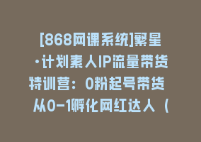 [868网课系统]繁星·计划素人IP流量带货特训营：0粉起号带货 从0-1孵化网红达人（156节）868网课-868网课系统868网课系统