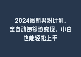 2024最新男粉计划，全自动多领域变现，小白也能轻松上手868网课-868网课系统868网课系统