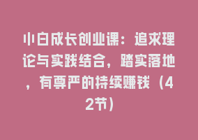 小白成长创业课：追求理论与实践结合，踏实落地，有尊严的持续赚钱（42节）868网课-868网课系统868网课系统