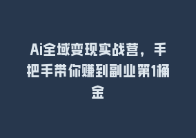 Ai全域变现实战营，手把手带你赚到副业第1桶金868网课-868网课系统868网课系统