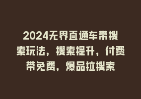 2024无界直通车带搜索玩法，搜索提升，付费带免费，爆品拉搜索868网课-868网课系统868网课系统