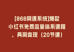 [868网课系统]爆款小红书免费流量体系课程，两周变现（20节课）868网课-868网课系统868网课系统