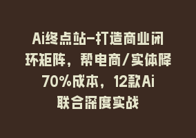 Ai终点站-打造商业闭环矩阵，帮电商/实体降70%成本，12款Ai联合深度实战868网课-868网课系统868网课系统