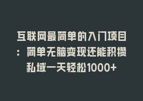 互联网最简单的入门项目：简单无脑变现还能积攒私域一天轻松1000+868网课-868网课系统868网课系统