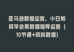 亚马逊数据运营，小白如何学会用数据指导运营（10节课+资料数据）868网课-868网课系统868网课系统