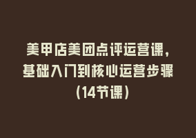 美甲店美团点评运营课，基础入门到核心运营步骤（14节课）868网课-868网课系统868网课系统