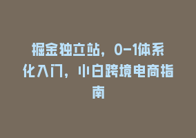 掘金独立站，0-1体系化入门，小白跨境电商指南868网课-868网课系统868网课系统